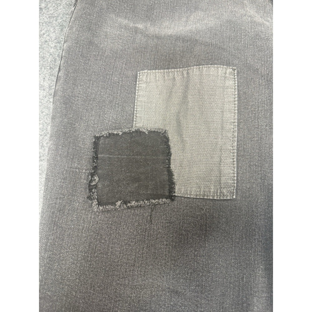 LOGO by Lori Goldstein Patchwork Boyfriend Jeans Grey Size 16P - Picture 4 of 12